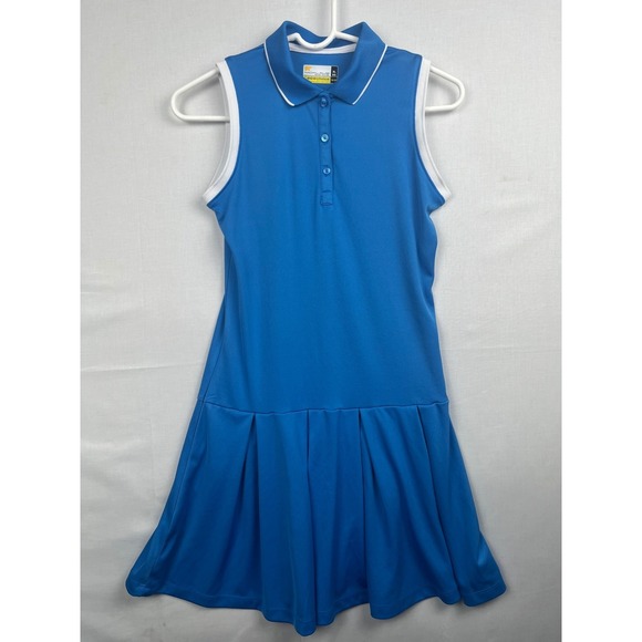 NICKLAUS Dresses & Skirts - Nicklaus Girls Blue Sleeveless Golf Dress Pleated Skirt Size XL 18-20 Eco Choice